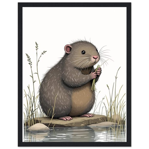 Water vole ratty - riverbank, art