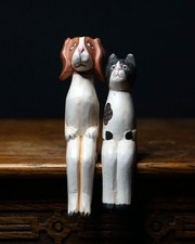 Vintage Wooden Dog & Cat Shelf