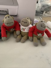 Bundle of 3 cuddly toys PG Tips Monkey With Chimp T-shirt Soft Toy  7 inch VGC