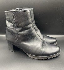 Gabor Women's Black Comfort Heeled Leather Boots Size UK8