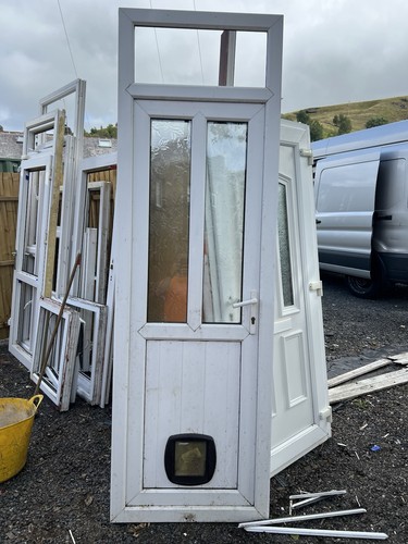 White upvc door with - upvc, fanlight
