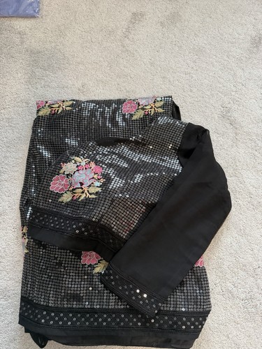 Black all over - sequin, saree