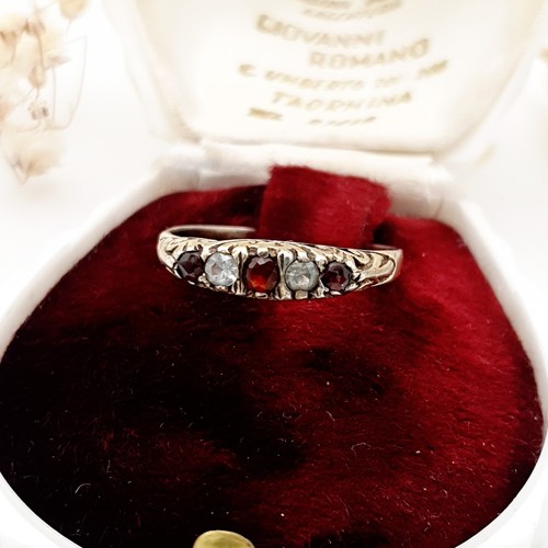 Vintage garnet gold plated - cz,