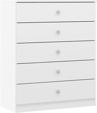 Denver White Gloss 5 Drawer
