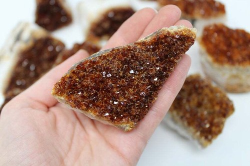 Raw citrine druzy geode - raw,
