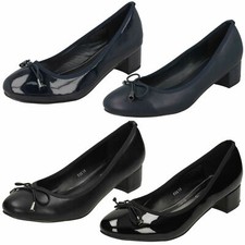 Spot On Ladies Mid Heel Court