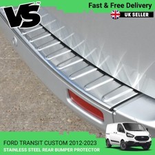 FITS FORD TRANSIT CUSTOM 12-23 REAR BUMPER PROTECTOR POLISHED STAINLESS STEEL