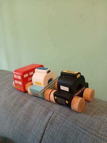Wooden toy london car - car, bus