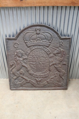 Antique cast iron fireback - antique,