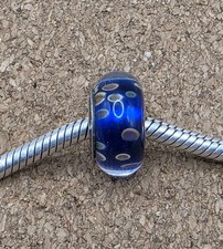 Authentic 925 Sterling Silver Blue Aqua Reef European Glass Murano Charm Bead