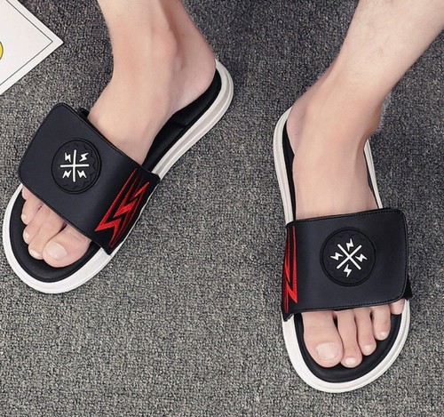 Boys men leather sliders - leather,