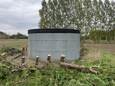 Galvanised steel water  storage tank - 384,400 Litres - H2.29M  Diameter 14.63 M