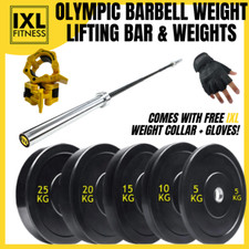 Rubber Bumper Olympic Weight Plates Set 5kg, 10kg, 15kg, 20kg, 25kg Barbell Disc