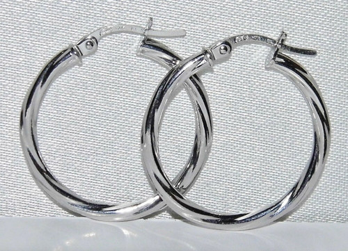 9ct white gold twisted - white, ladies