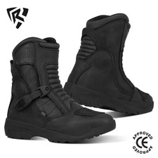 Raxid Motorcycle/Bike Boots Adventure Waterproof Touring Real Leather Black CE 2