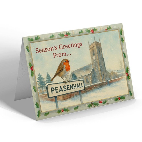 Xmas notelet peasenhall - notelet,