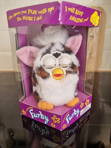 1998 furby snow leopard grey - leopard,