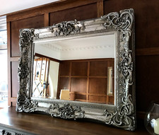 Large Wood Bevel Wall Mirror