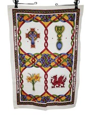 Welsh Weave Emblems Tea Towel