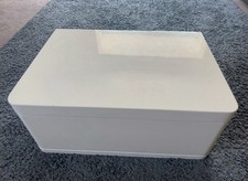 Small White Gloss Storage Unit with Drawer. For TV DVDs Shoes Lounge Bathroom