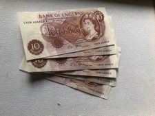 6 old 10 Shillings notes