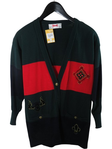 Yarell cardigan green red - yarell,