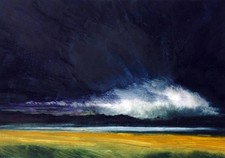ORIGINAL SCOTTISH ART  - OIL PAINTING  -   NIGHT FALLS , NORTH UIST