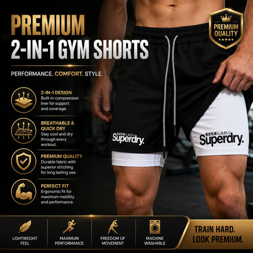 Men 1 running shorts - 2-in-1,