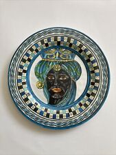 BACI MILANO ITALY MELAMINE PLATE  MOORISH HEAD PATTERN DECORATIVE DISPLAY 11”D