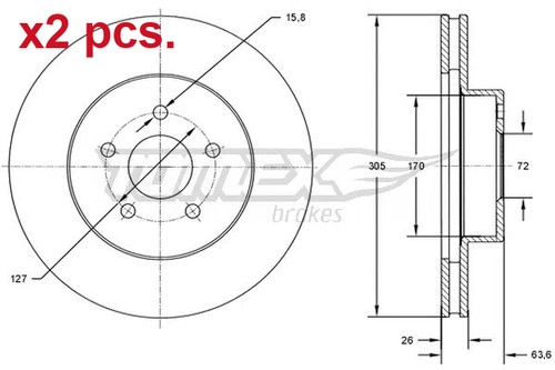 Pcs front brake - front, rotos