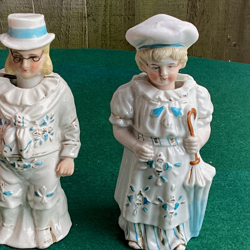 Victorian pair ceramic nodding - victorian,
