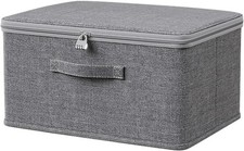 ACESOME Collapsible Storage Box with Lock Closet Organizer for Cloth 30x20x14cm