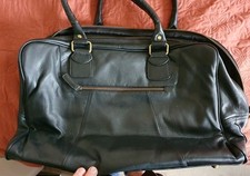Weekend Holdall / Duffle Bag in Soft Black Leather. Unused. Gorgeous!! 