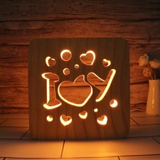 Solid wood 3D night light with