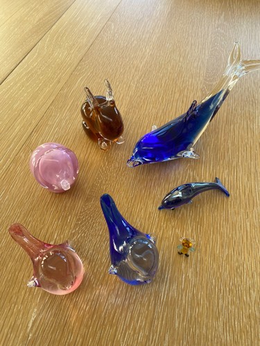 Glass animal ornaments bundle - glass,