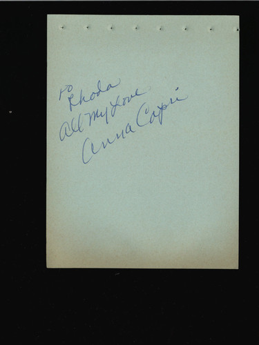 Ahna capri signed autograph - -,