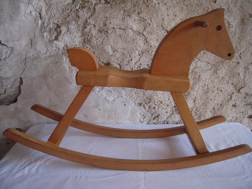 Vintage wooden rocking horse - wooden,