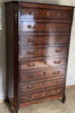 French Chest of Drawers Tallboy 7 Drawers Louis XV Style