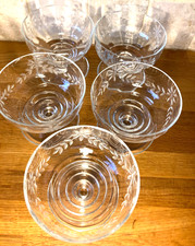 5 Vtg hand blown & Cut crystal
