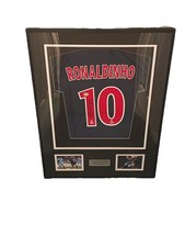 Ronaldinho Signed Framed PSG Football Shirt With Beckett COA