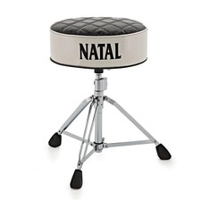 Natal H-ST-DTBW Deluxe Drum Throne, White with Black Top (NEW)