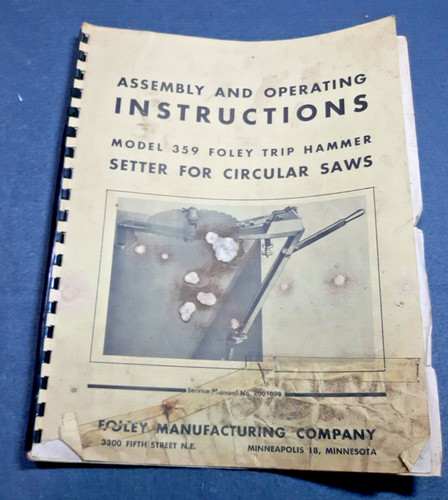 Vintage foley operating manual - vintage,