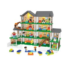 Diy building blocks mansion - building,