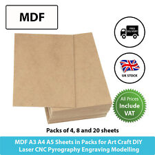 MDF Sheet Packs A2 A3 A4 A5 Crafts Laser CNC Pyrography Fibreboard