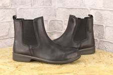 BLACK LEATHER PULL ON CHELSEA