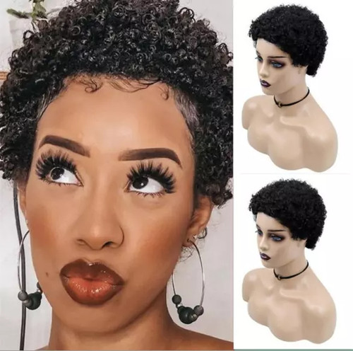 Short black pixie - pixie, real