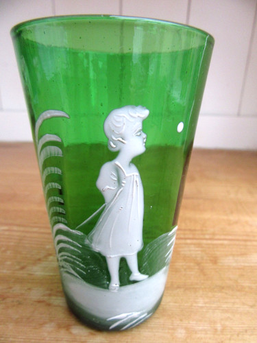 Art deco mary gregory green - art,