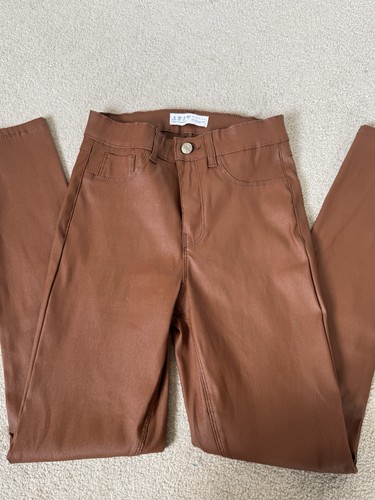 Brown leather trousers - brown, 8