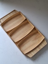 Robex Italy Melamine Snack Tray Set Pale Wood Effect 1970s Vintage Retro 