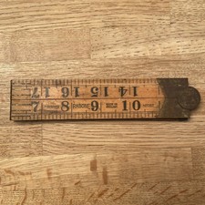 Rabone Boxwood & Brass Ruler No. 1137 Folding Wooden Ruler 2 Feet / 24 Inches
